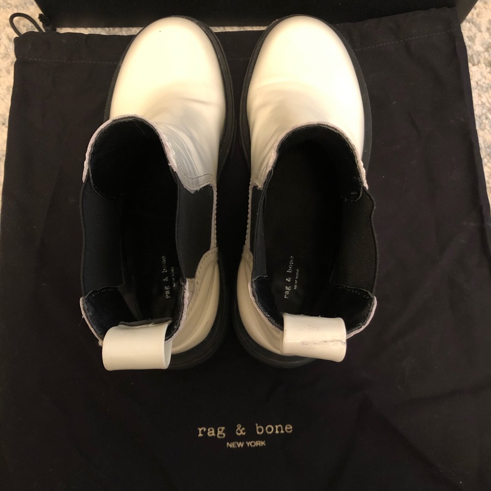 Rag & Bone white Chelsea Boots - Picture 7 of 11